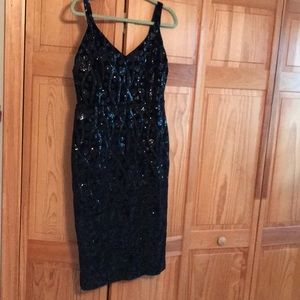 Black Velvet Dress with Sequin detail